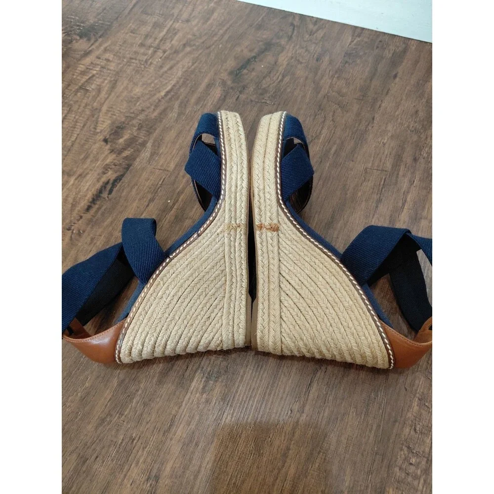 Tory burch sandals wedge heels size 10.5 Blue